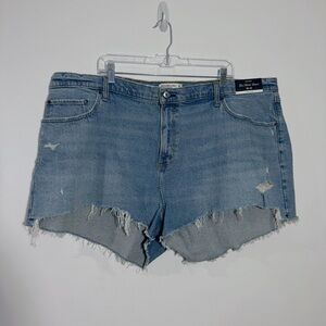 NWT Abercrombie & Fitch Curve Love High Rise‎ Mom Shorts Blue Size 22 Plus